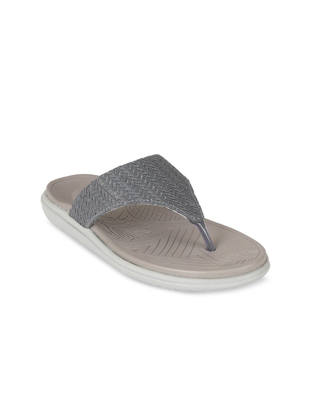 

Zyla Women Grey Embellished Open Toe Flats