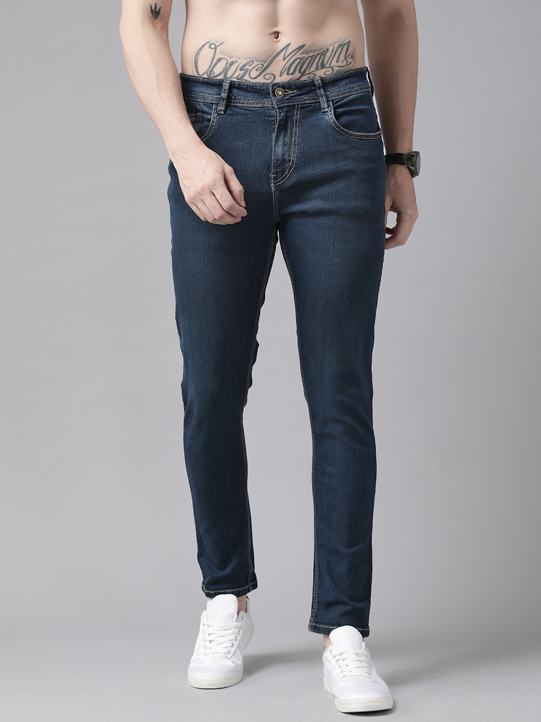 

Roadster Men Navy Blue Slim Tapered Fit Stretchable Jeans