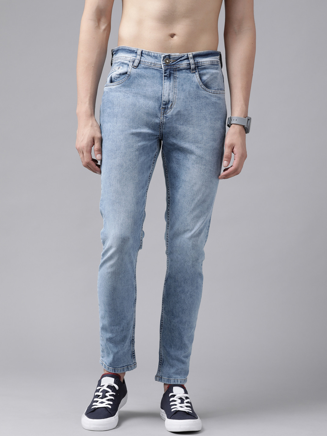 

Roadster Men Blue Slim Tapered Fit Heavy Fade Stretchable Jeans