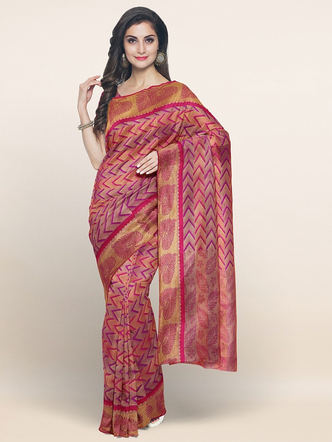 

Pothys Purple & Pink Woven Design Art Silk Saree