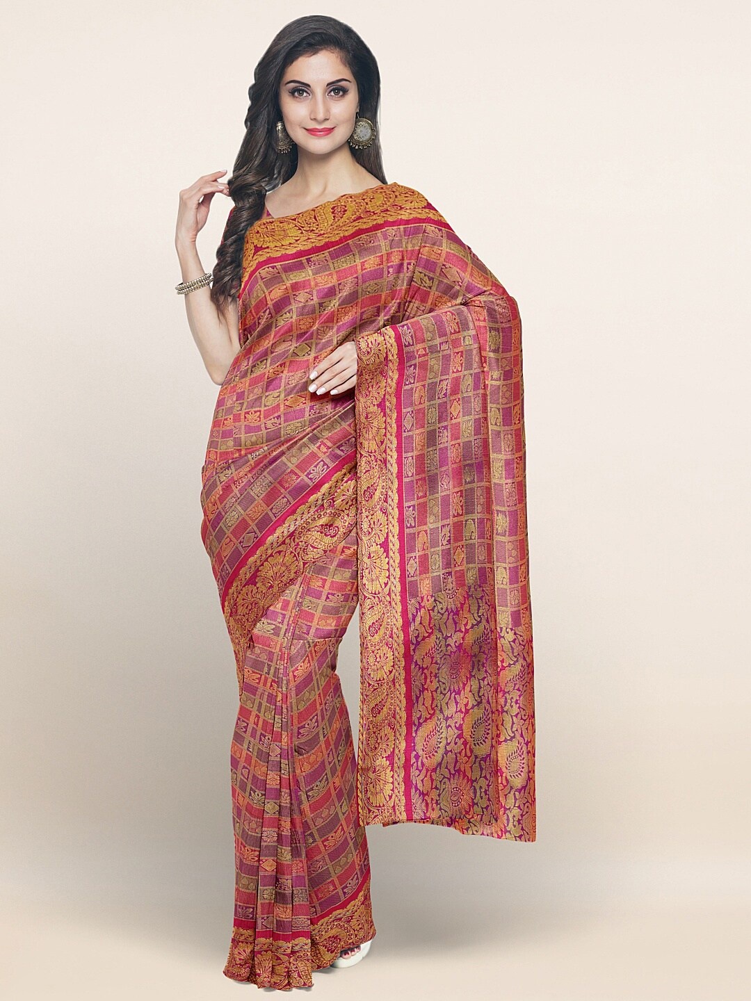 

Pothys Purple & Green Woven Design Zari Art Silk Saree