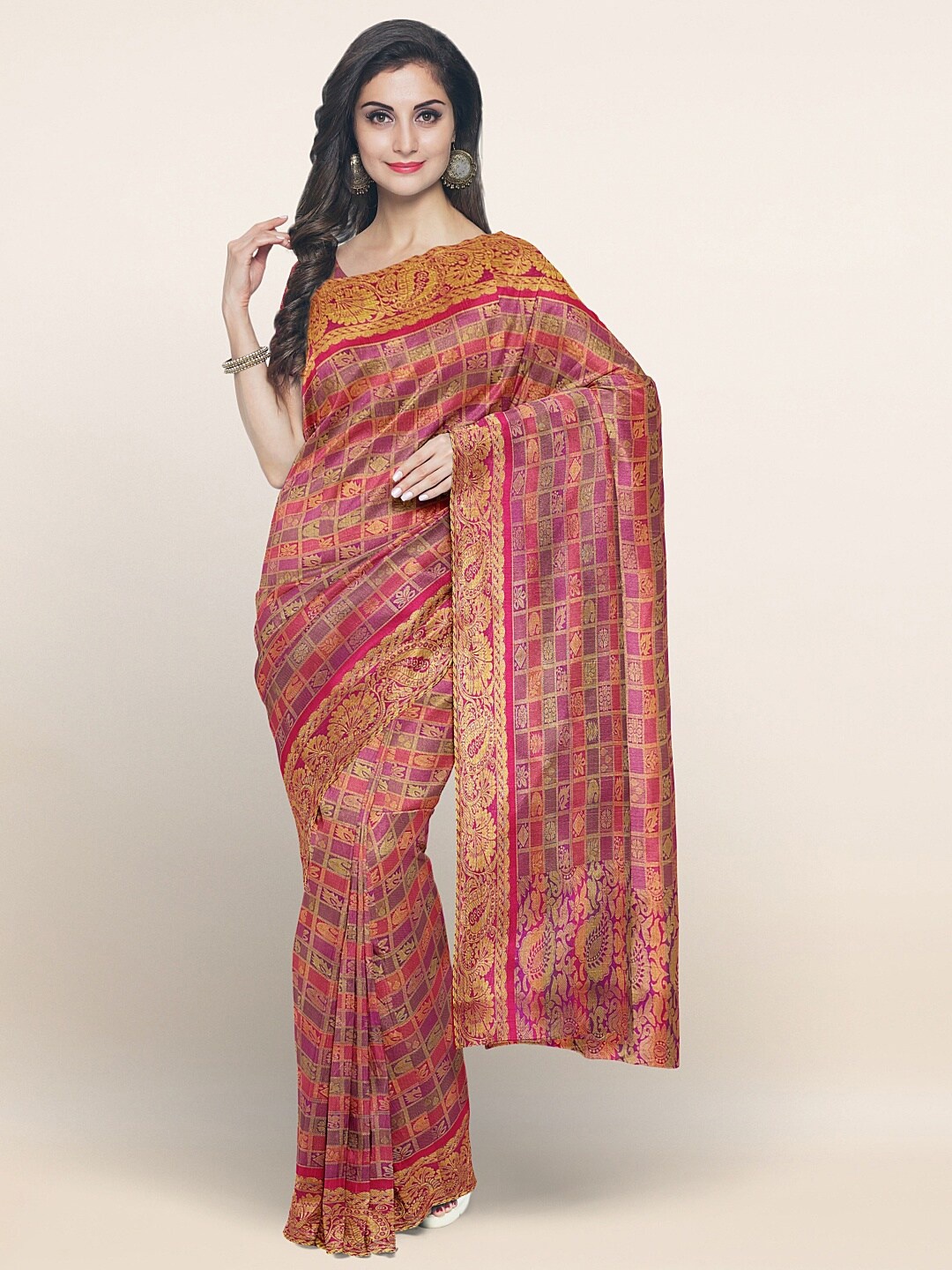 

Pothys Purple & Green Woven Design Zari Art Silk Saree