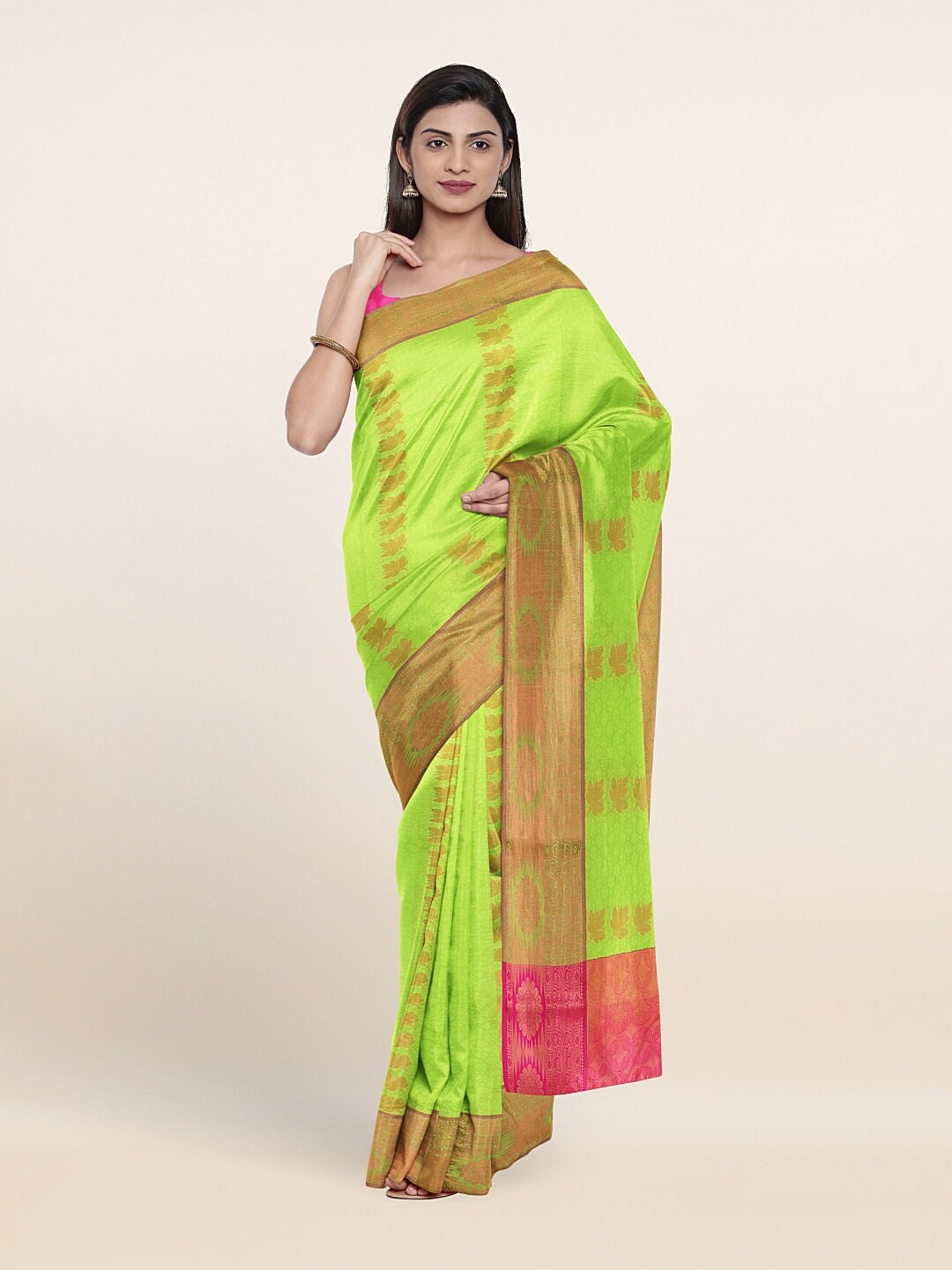 

Pothys Green Woven Design Art Silk Saree