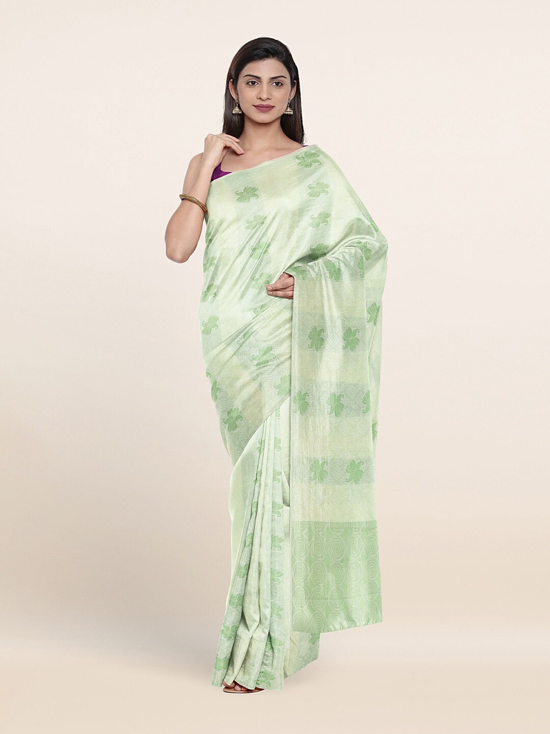 

Pothys Green Woven Design Art Silk Saree