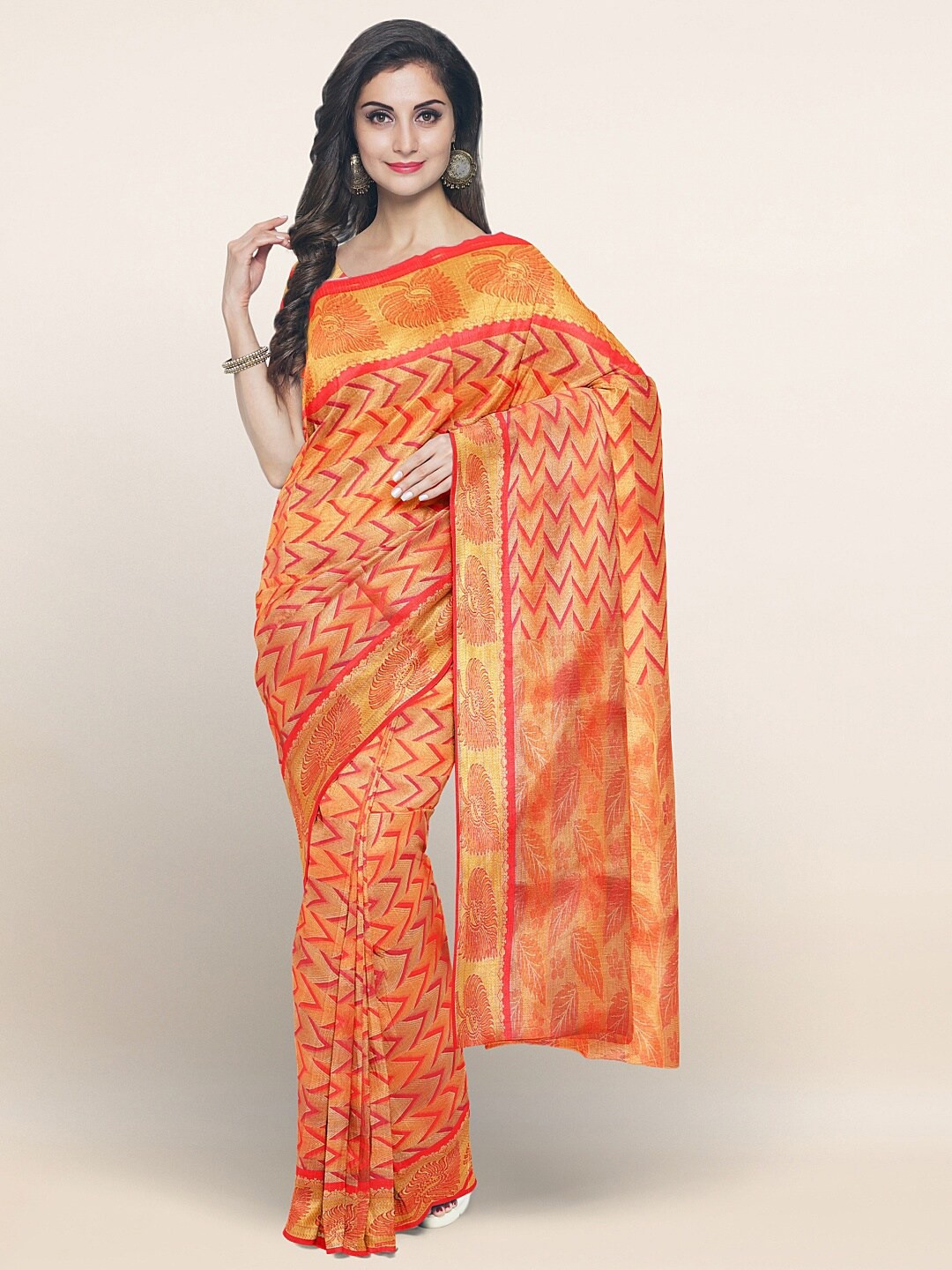 

Pothys Red & Magenta Woven Design Zari Art Silk Saree