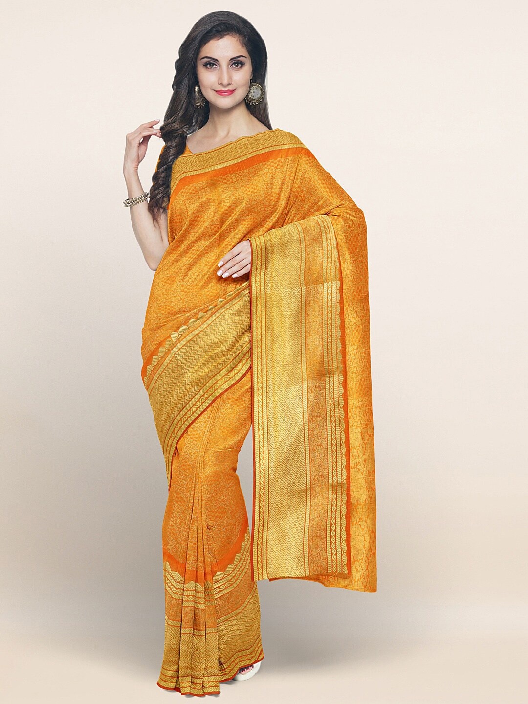 

Pothys Yellow Woven Design Art Silk Saree