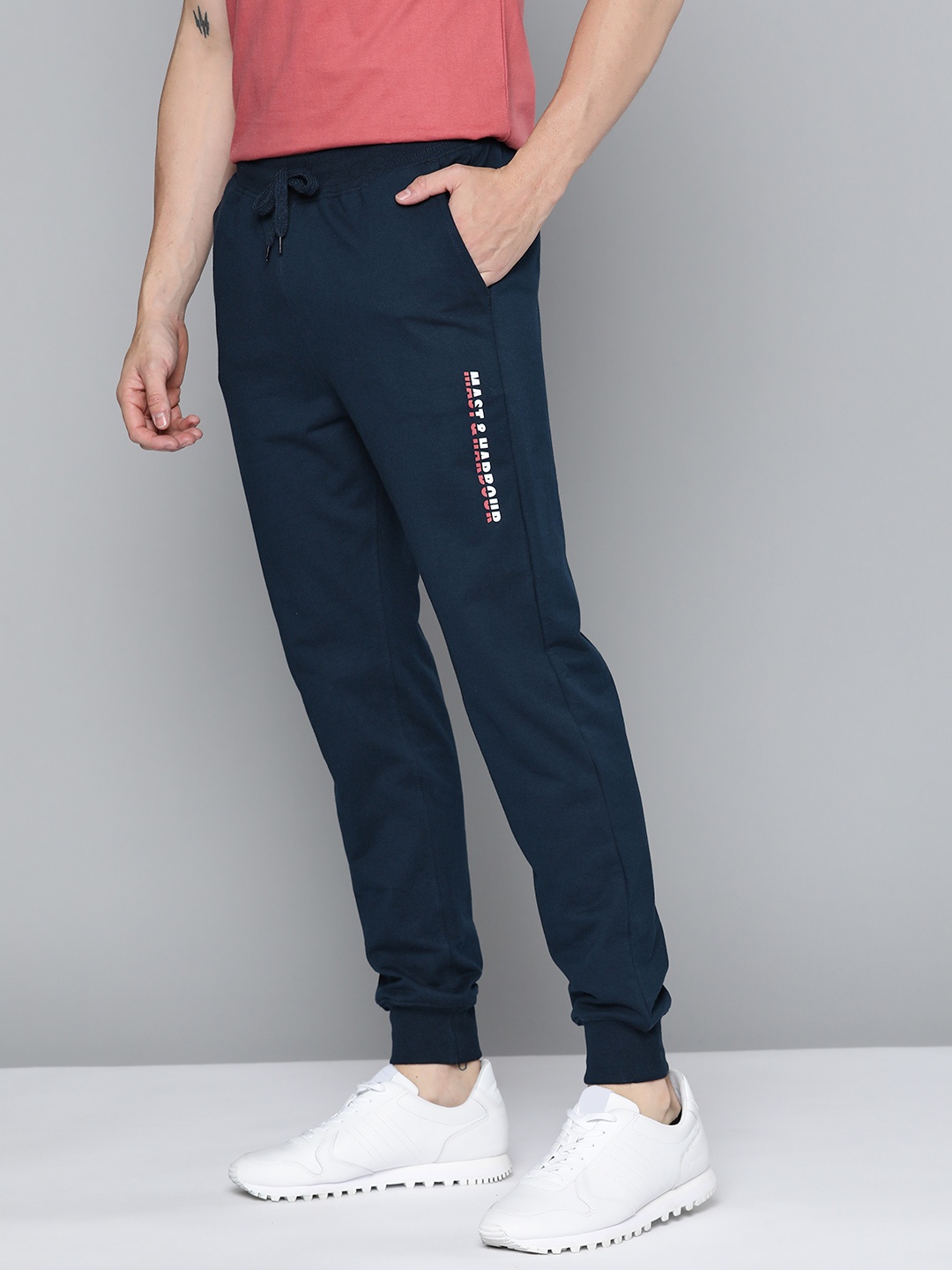 

Mast & Harbour Men Navy Blue Solid Joggers