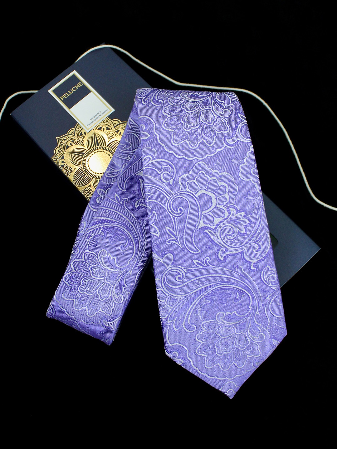 

PELUCHE Men Purple Printed Broad Tie