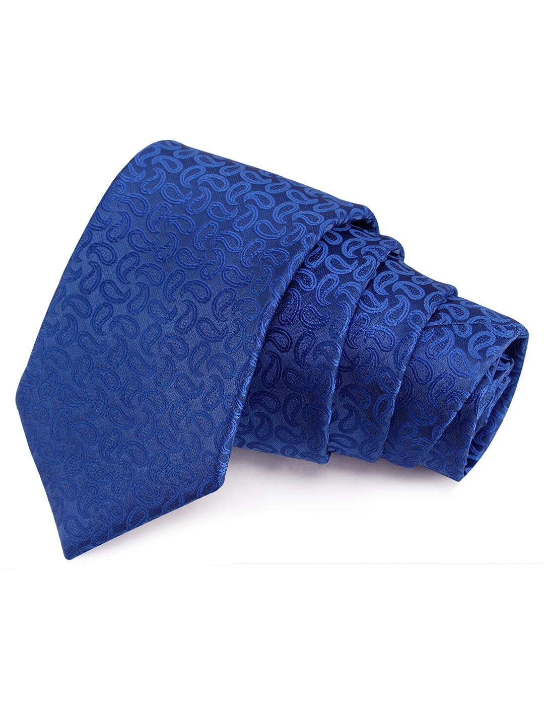 

PELUCHE Men Blue Woven Design Skinny Tie