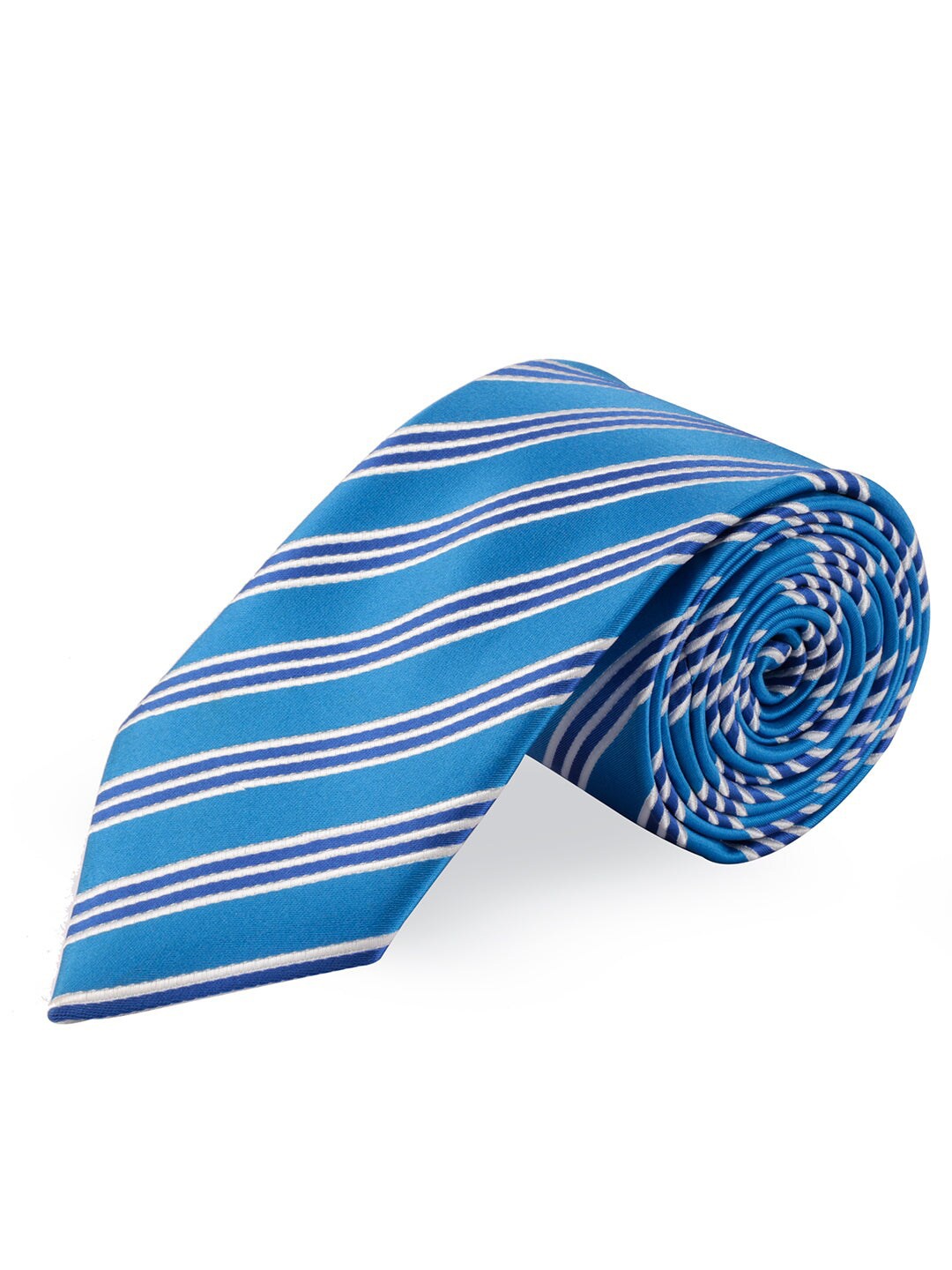 

PELUCHE Men Blue & White Striped Broad Tie