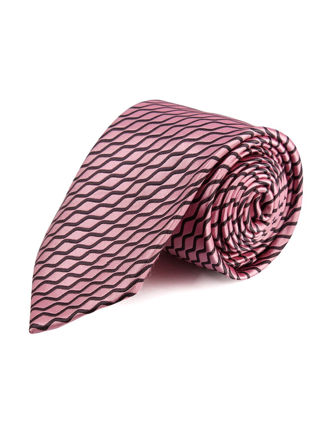 

PELUCHE Men Pink & Grey Checked Broad Tie