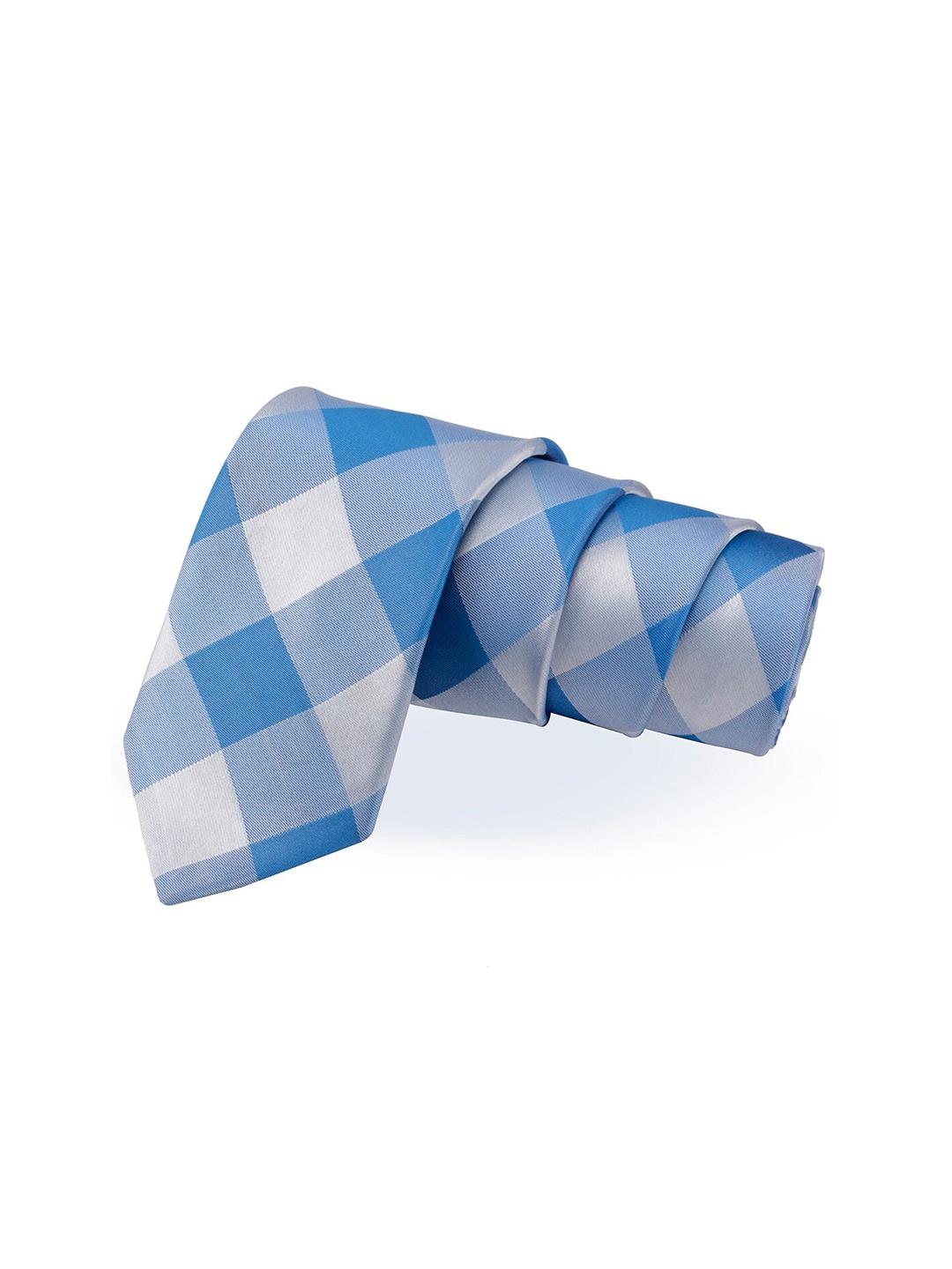 

PELUCHE Men Blue Checked Broad Tie