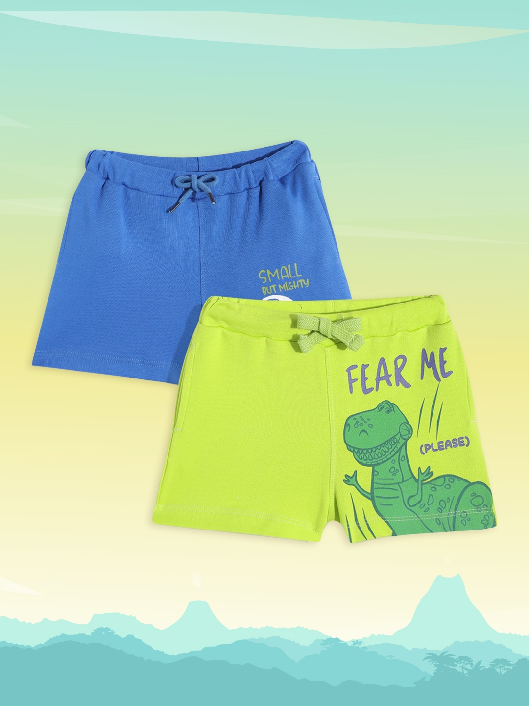 

YK Disney Infant Boys Pack of 2 Pure Cotton Shorts, Blue