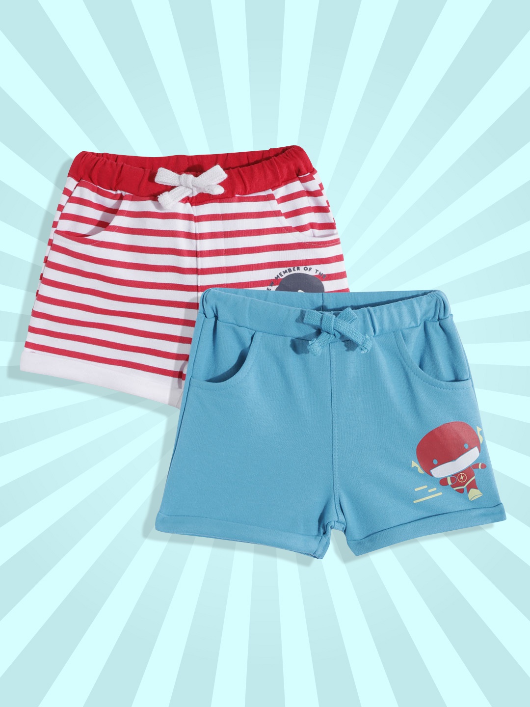 

YK Marvel Infant Boys Pack of 2 Pure Cotton Shorts, White