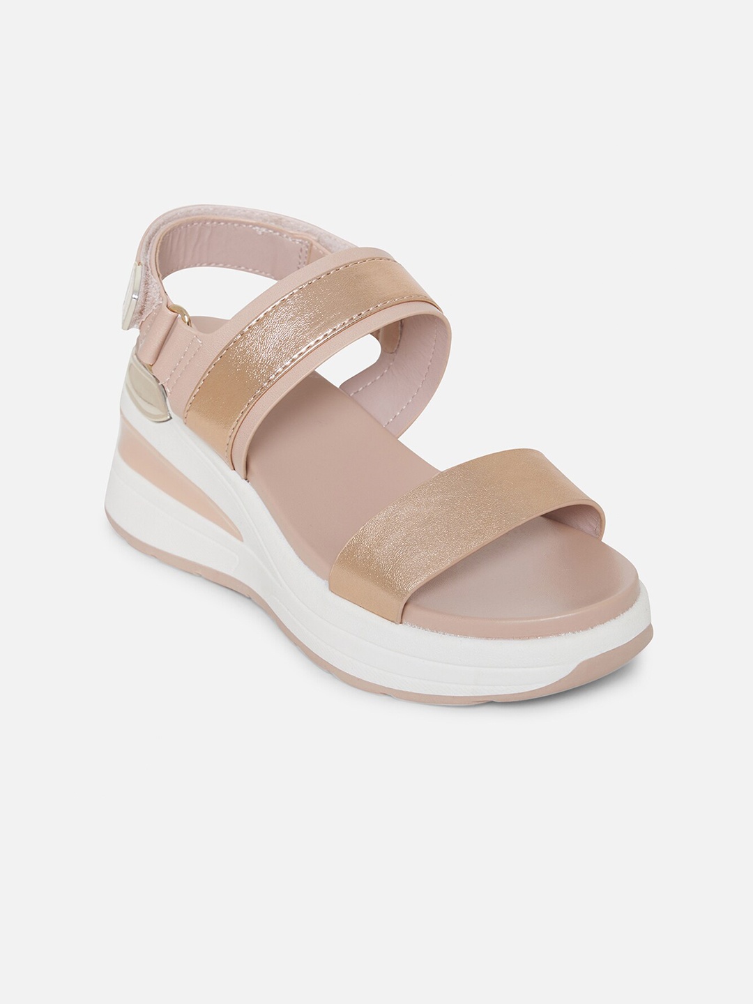 

ALDO Women Gold-Toned Comfort Sandals