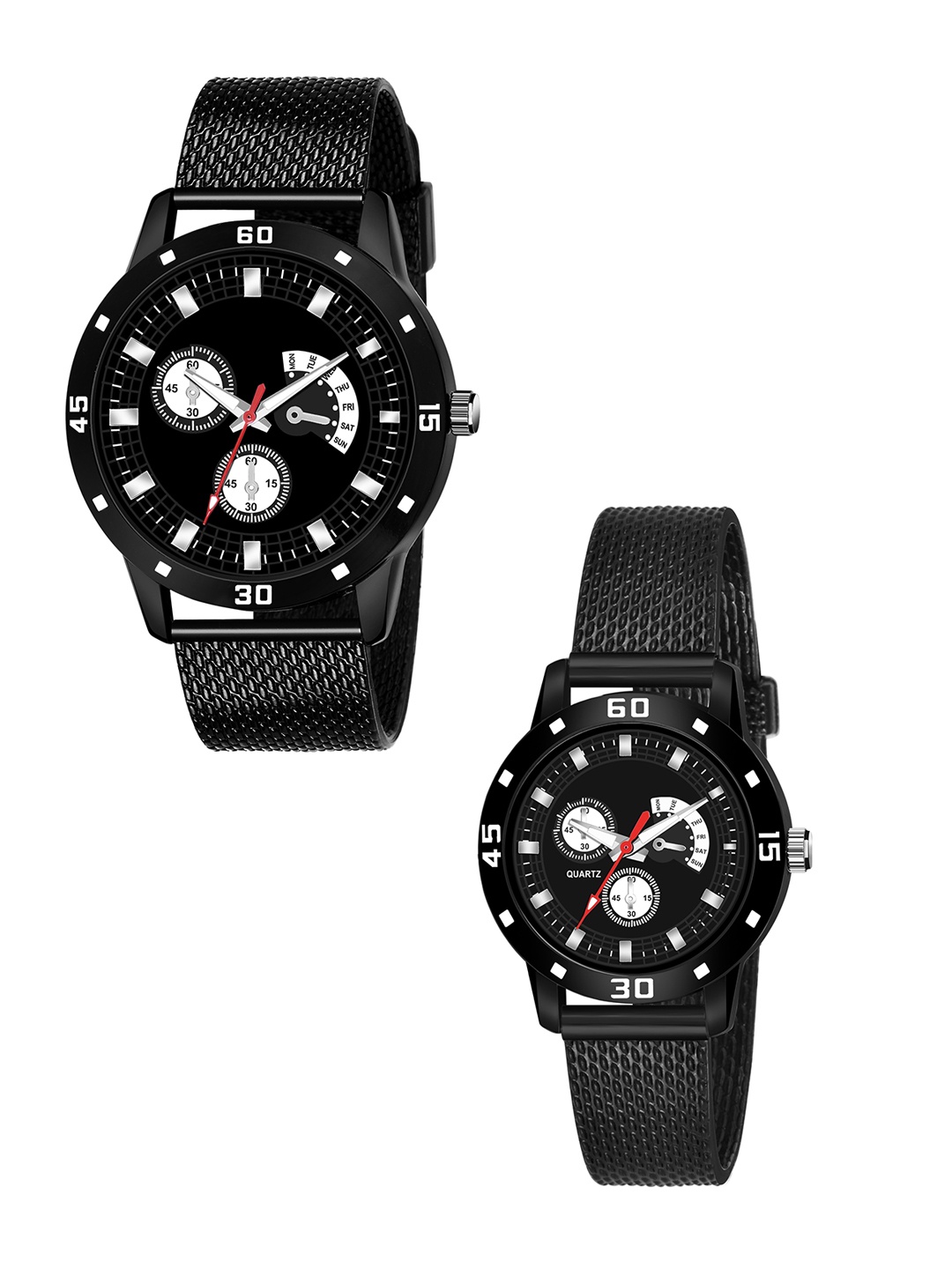 

HAPPY KHAJANA Black Couple Watch Gift Set Combo_492_3019