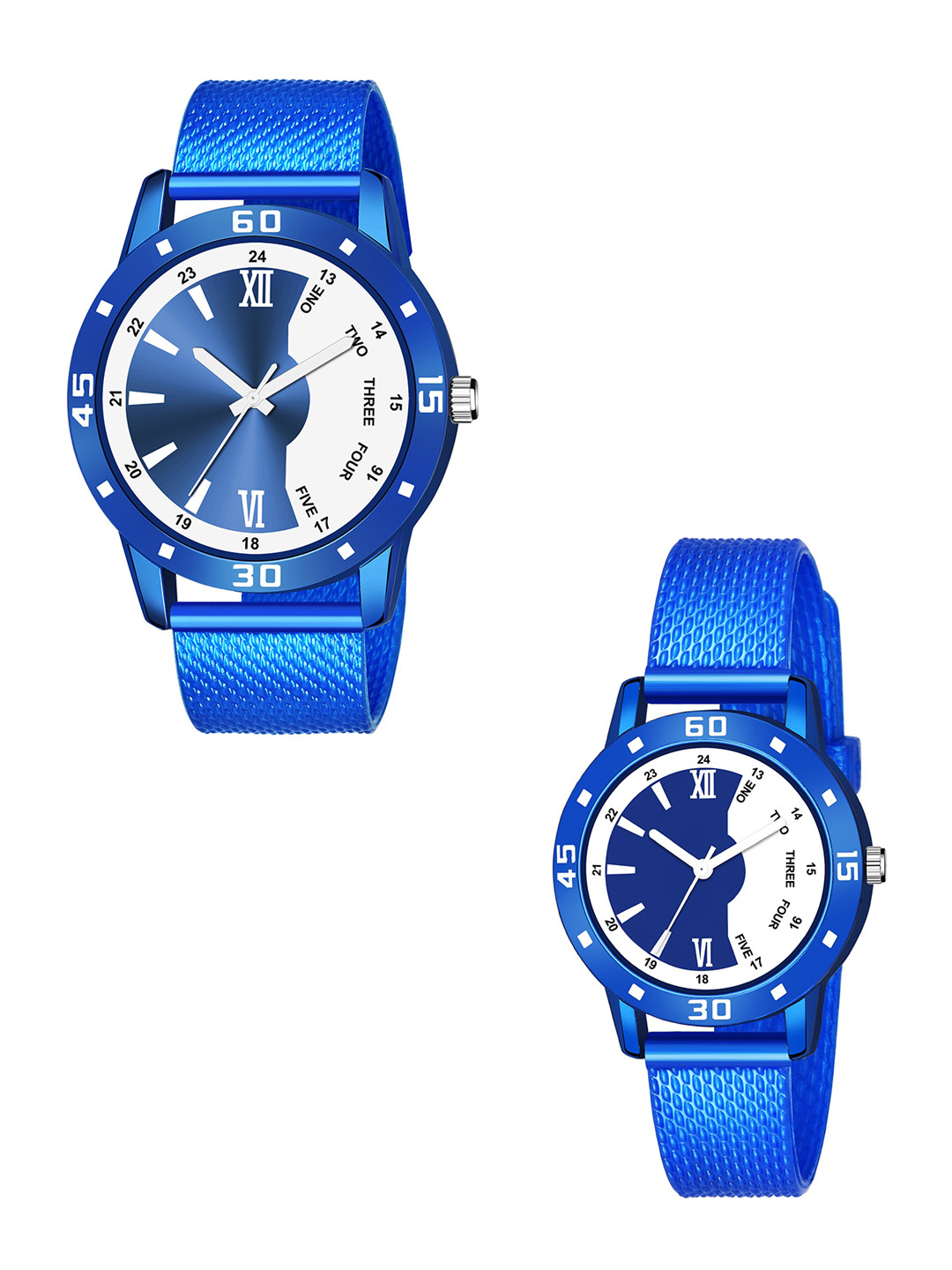

HAPPY KHAJANA Set of 2 Blue Analogue Watch