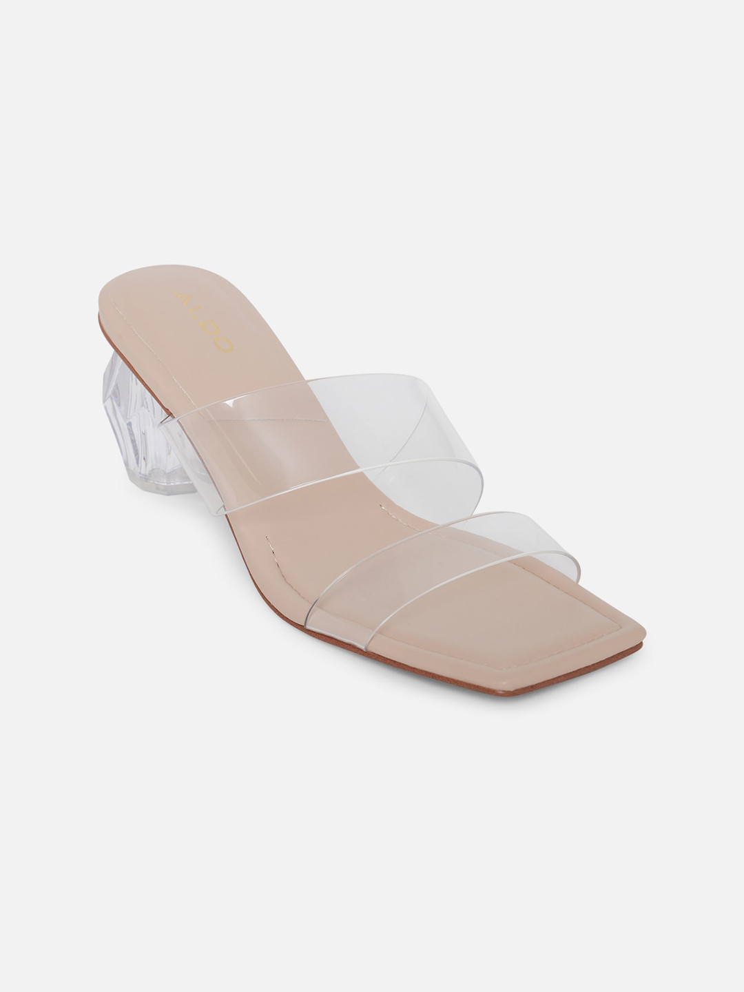 

ALDO Women Beige & Transparent Block Sandals