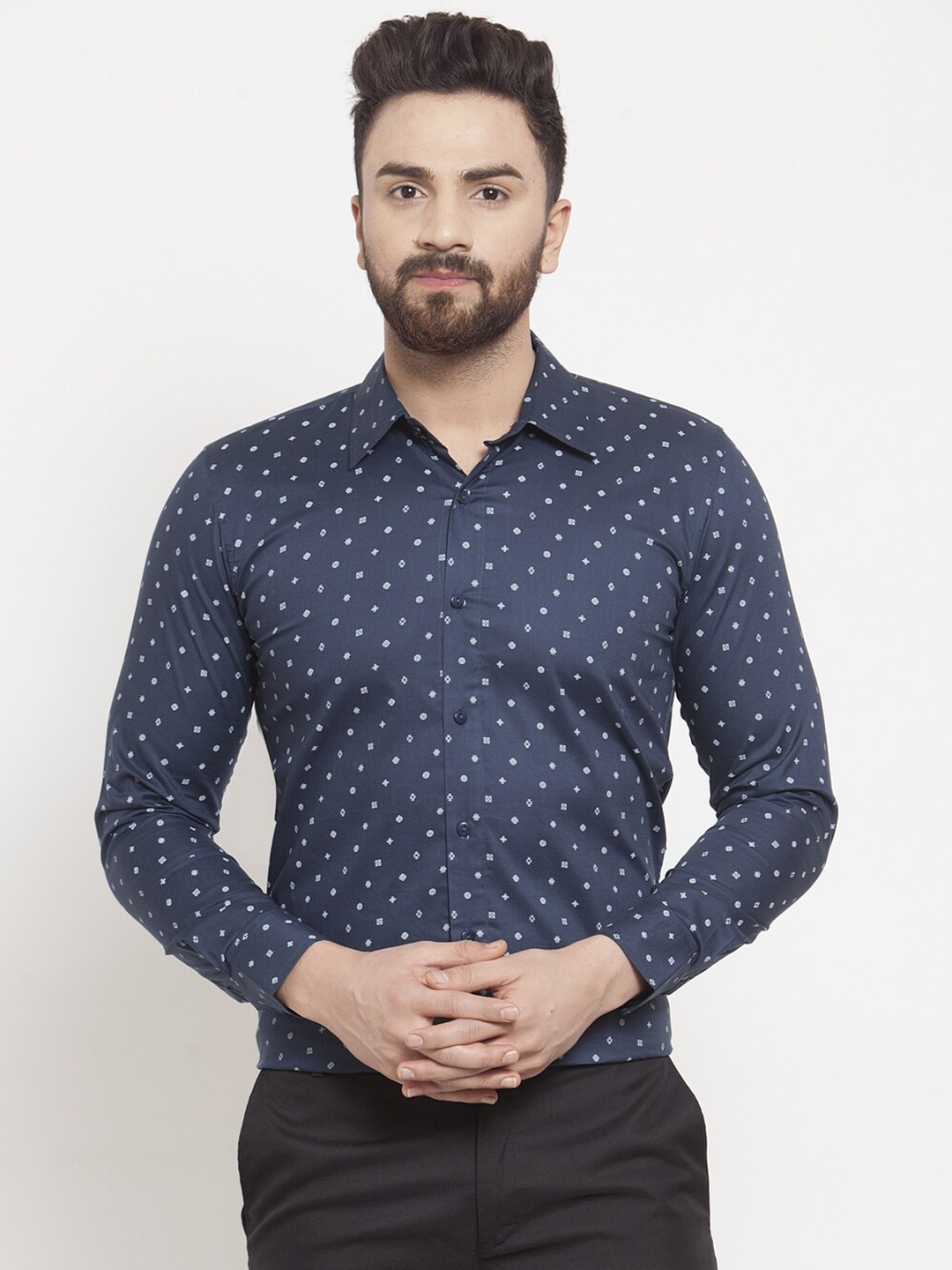 

WESTCLO Men Blue Slim Fit Printed Casual Shirt