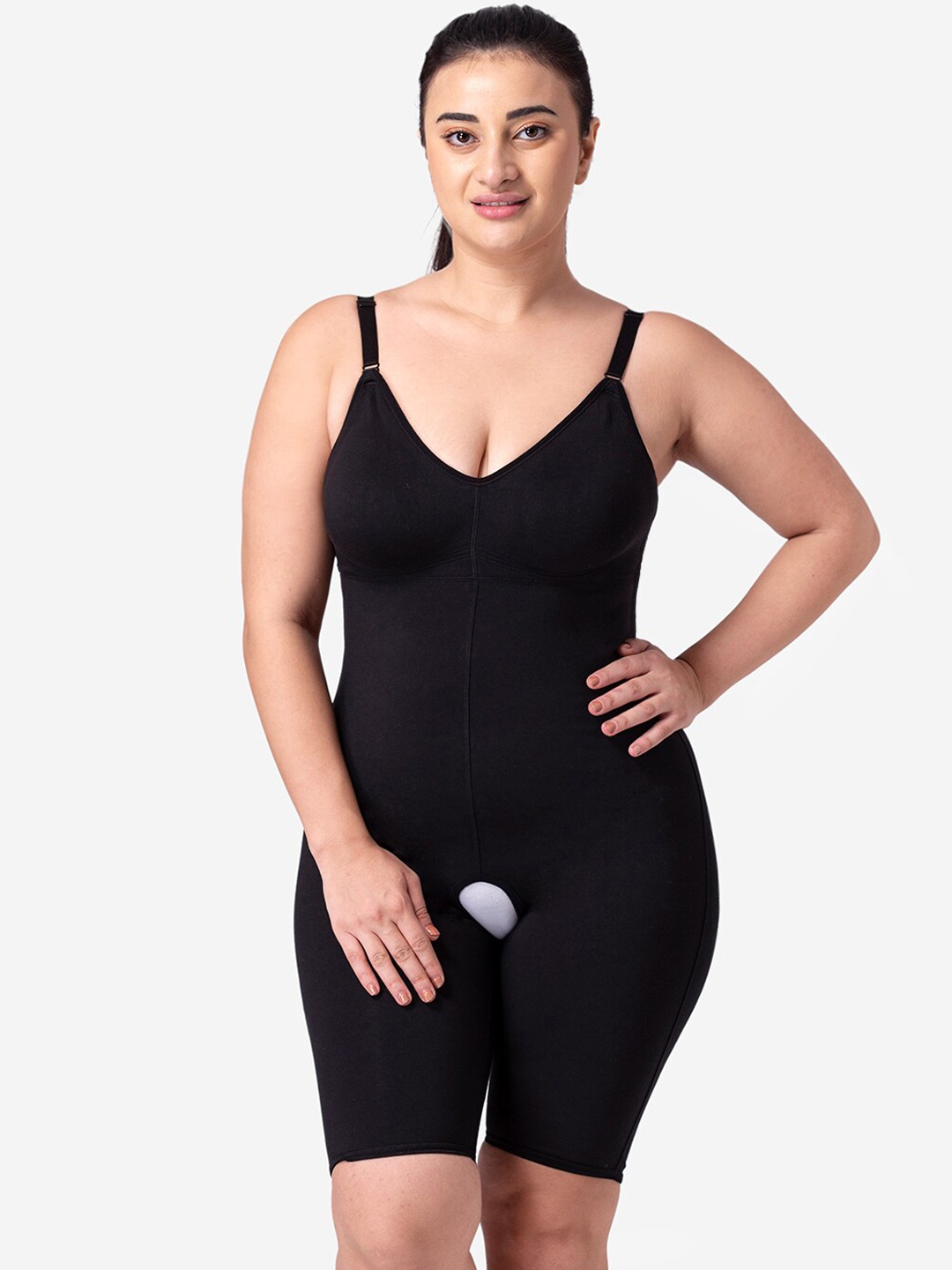 

Dermawear Women Black Solid Full Body Corset Shapewear