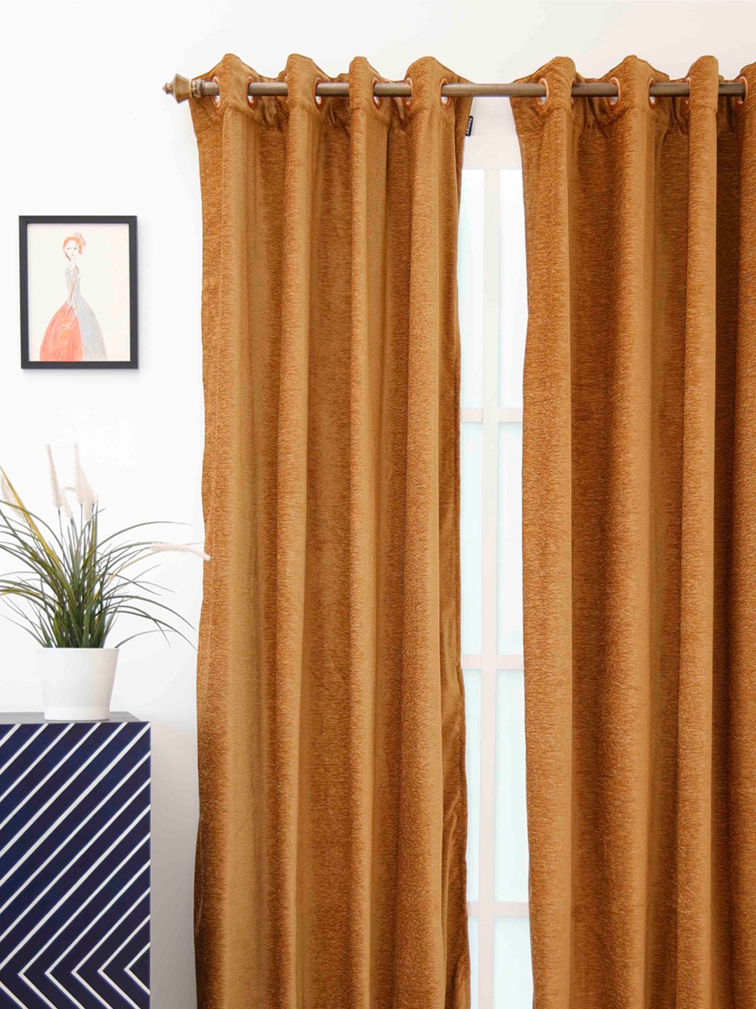 

Ariana Camel Brown Room Darkening Long Door Curtain