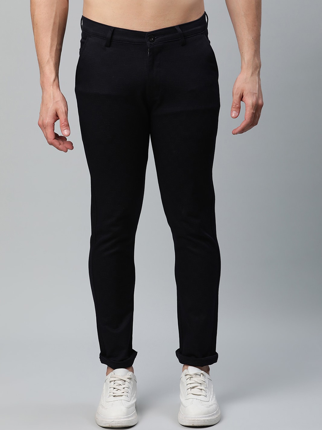 

Rodamo Men Navy Blue Slim Fit Trousers