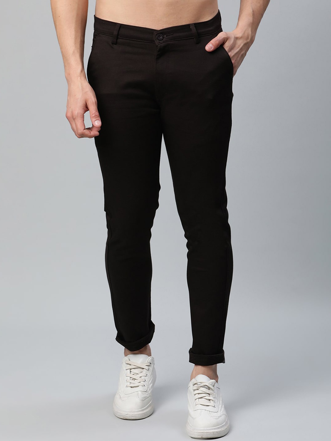 

Rodamo Men Brown Slim Fit Chinos Trousers