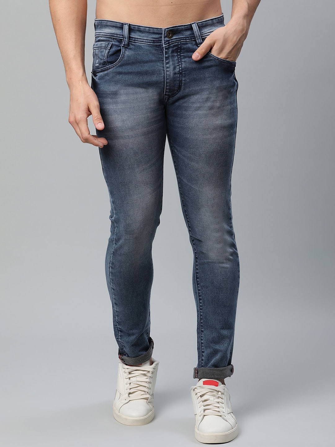 

Rodamo Men Blue Slim Fit Heavy Fade Stretchable Jeans