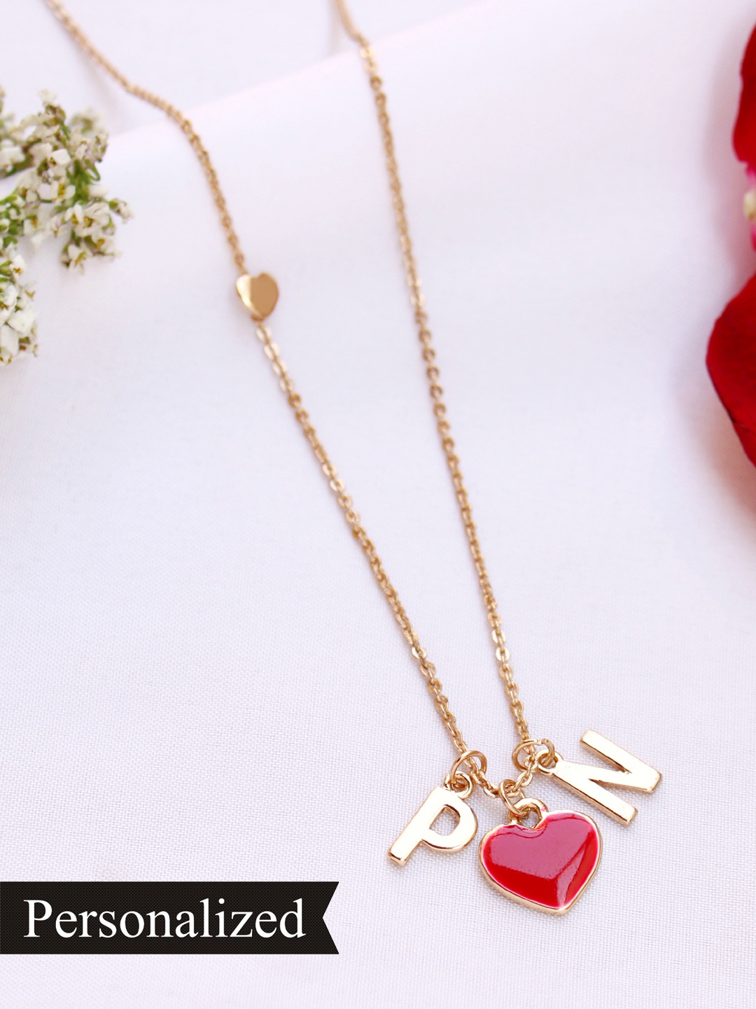 

Runway Ritual Gold-Toned & Red Gold-Plated Charm Necklace Chain