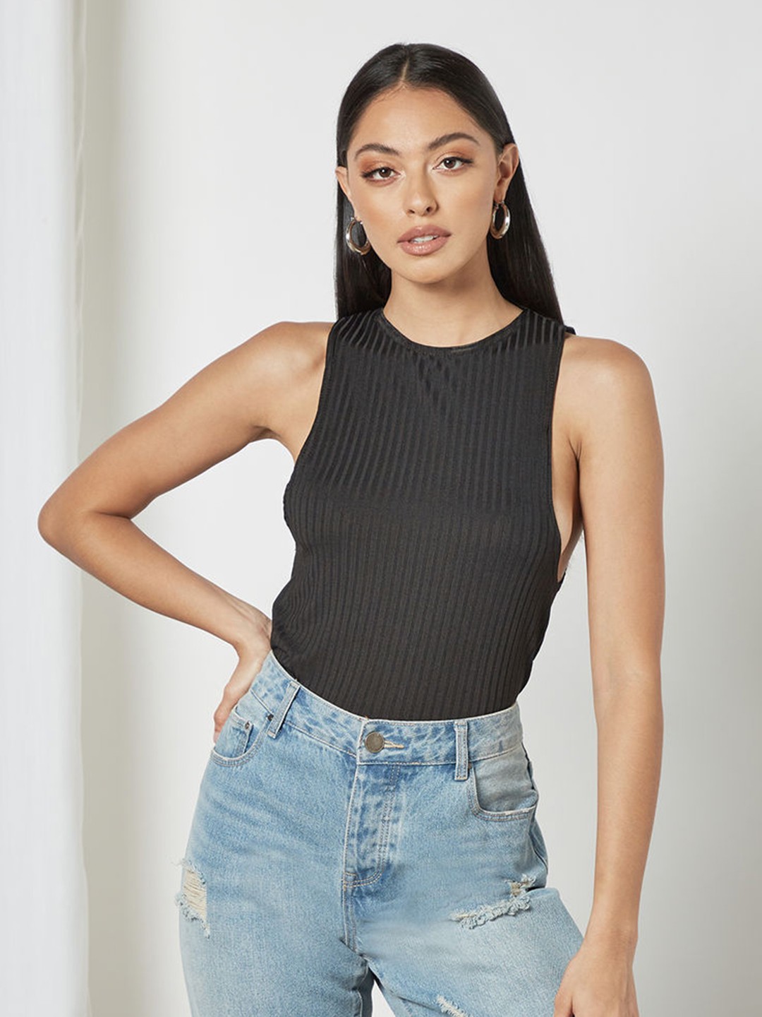 

Femme Luxe Women Black Solid Top