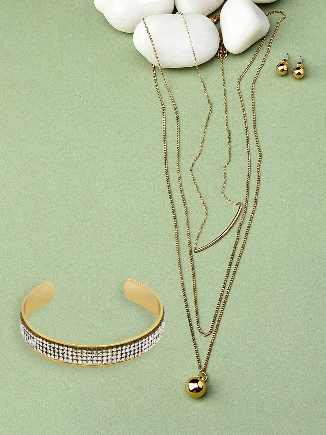 

AMI Gold-Plated Layered Jewellery Set