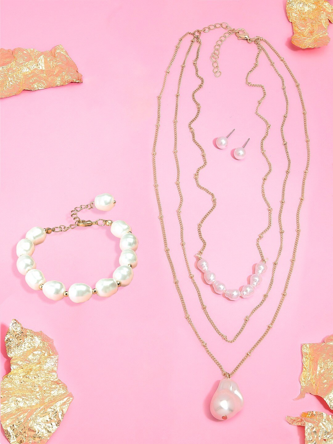 

AMI Gold-Toned Gold-Plated Layered Chain