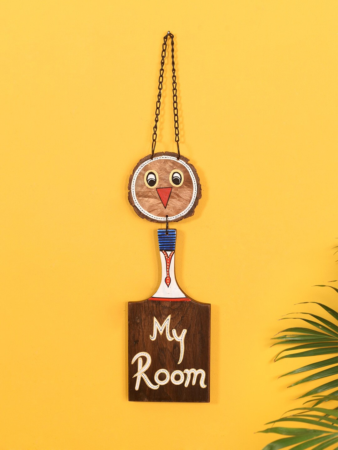 

AAKRITI ART CREATIONS Brown My Room Board Wall Hanging Decor