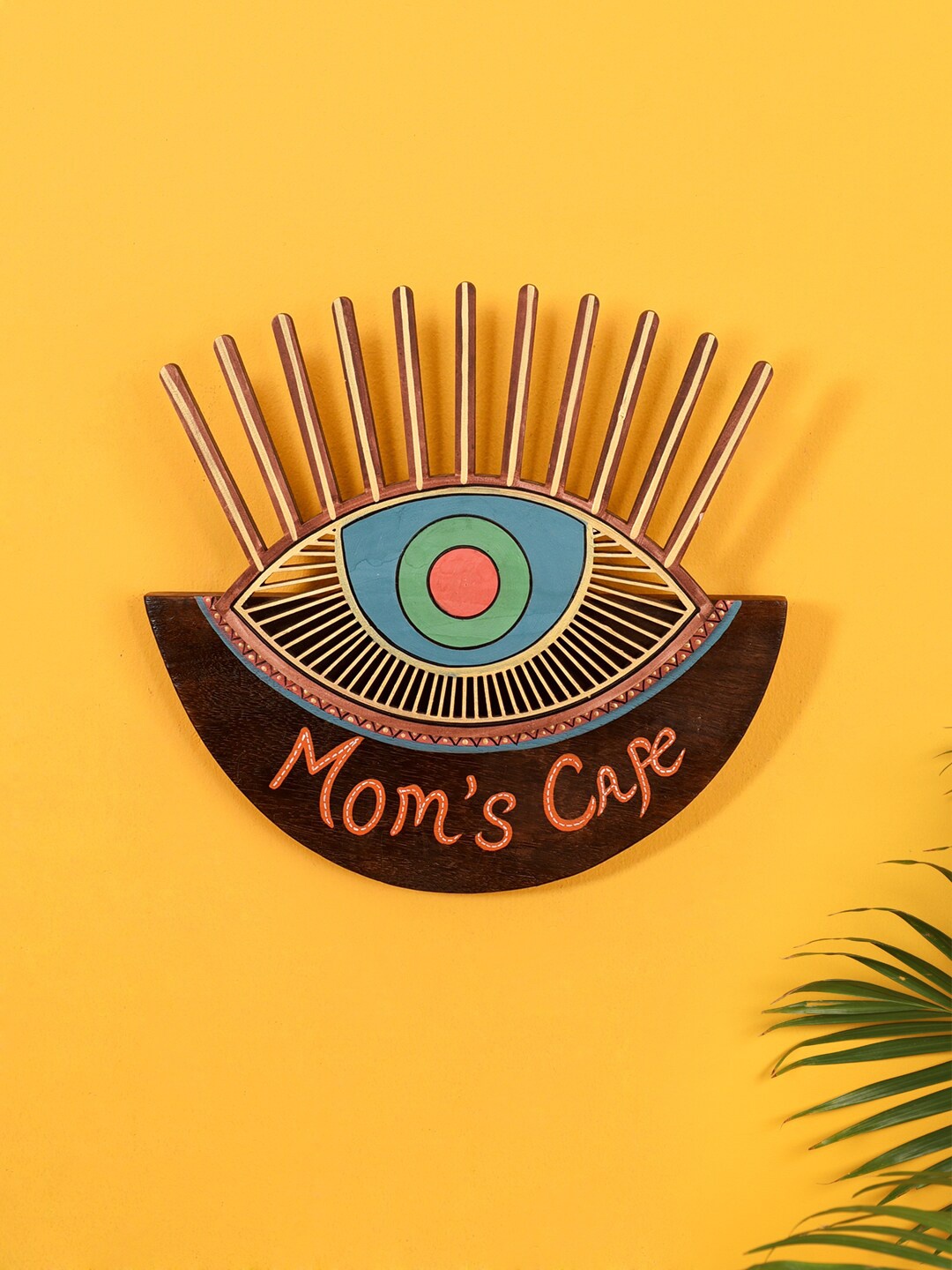 

AAKRITI ART CREATIONS Brown & Blue Handcrafted Mom's Cafe Totem for Kitchen Wall Decor