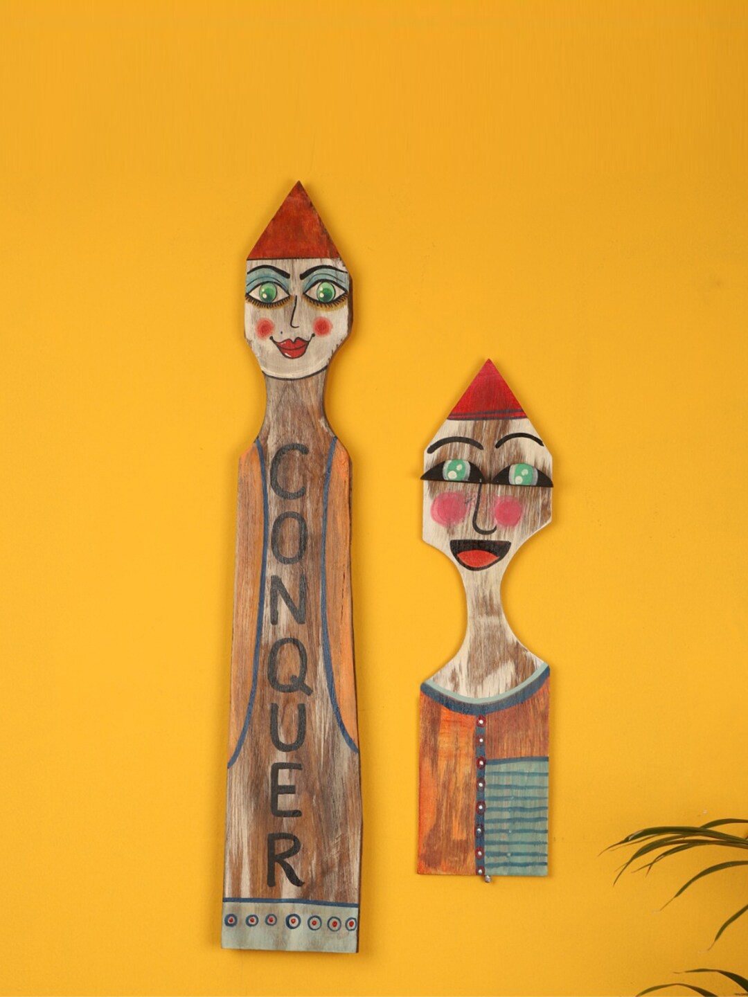 

AAKRITI ART CREATIONS Set Of 2 Orange & Red My Guides Wall Decor