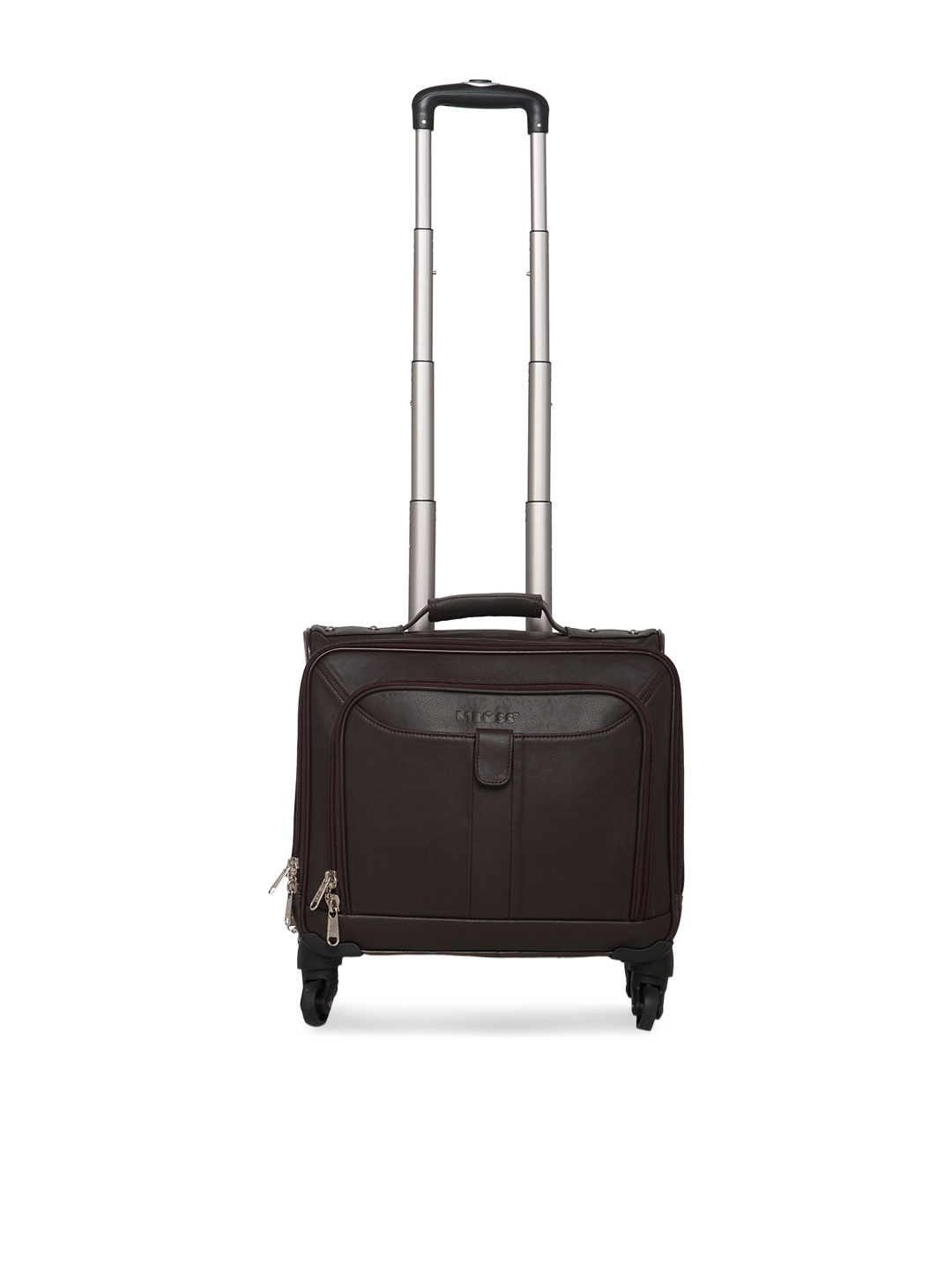 

MBOSS Overnighter 4 Wheel Laptop Compartment Cabin Size Trolley Bag, Brown