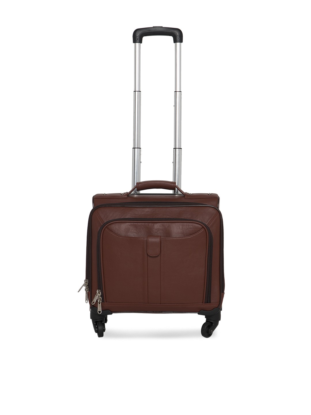 

MBOSS Overnighter 4 Wheel Laptop Compartment Cabin Size Trolley Bag, Tan