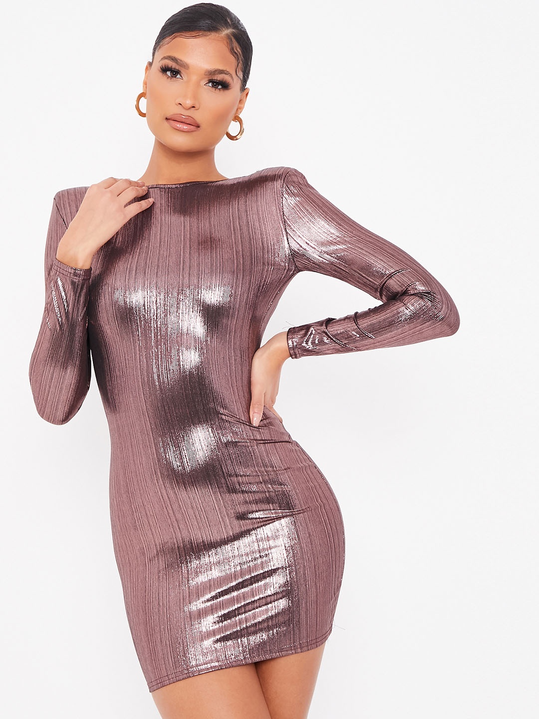 

I Saw It First Rose Gold Solid Bodycon Mini Dress