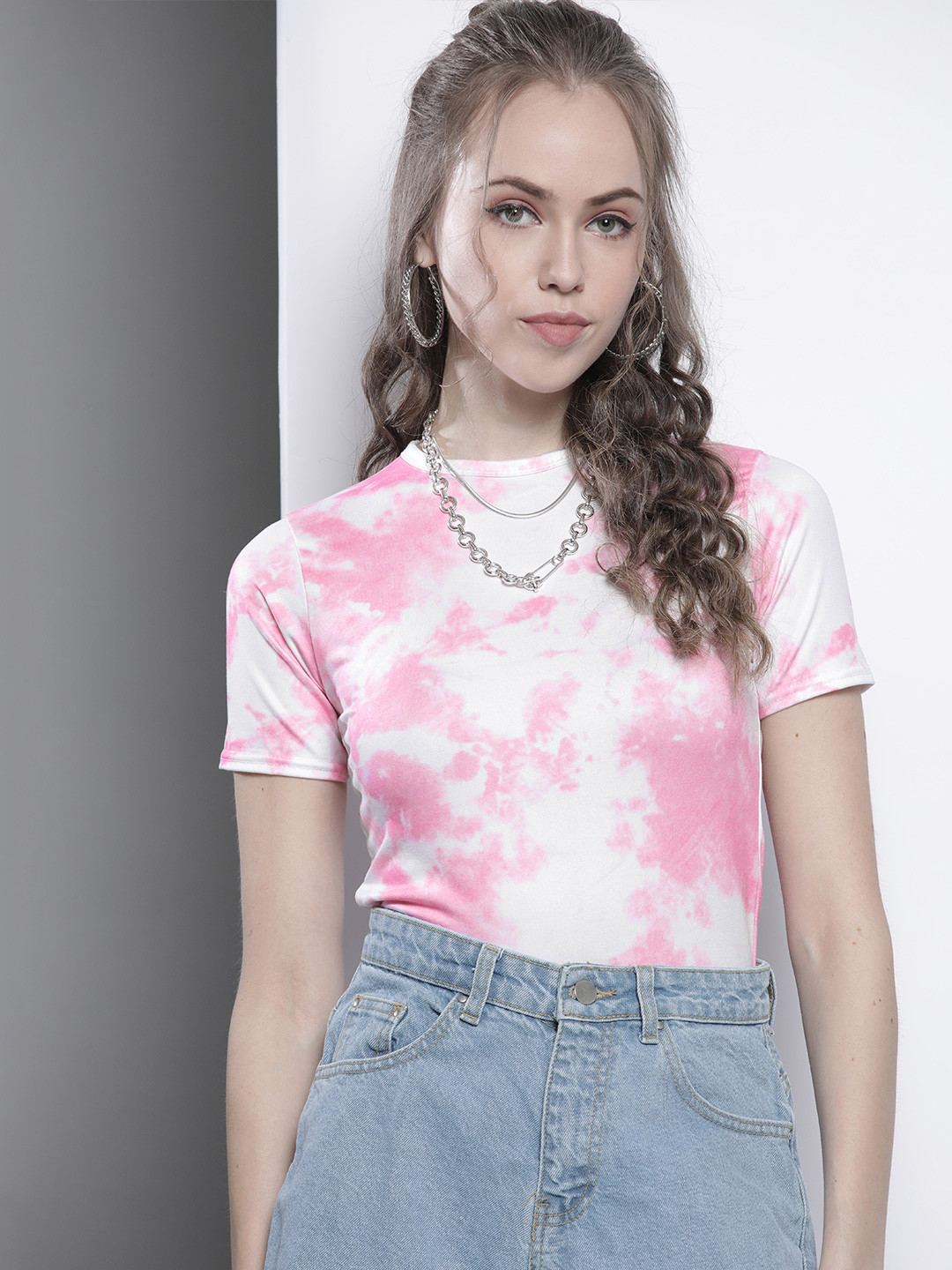 

I Saw It First Pink & White Tie and Dye Top