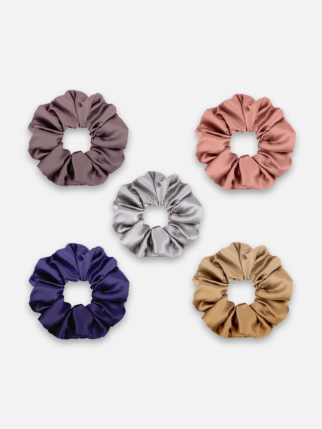

Furbo Women Assorted Set of 5 Pure Mulberry Silk Scrunchies