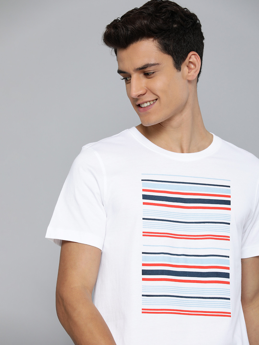 

Mast & Harbour Men White Printed Pure Cotton T-shirt