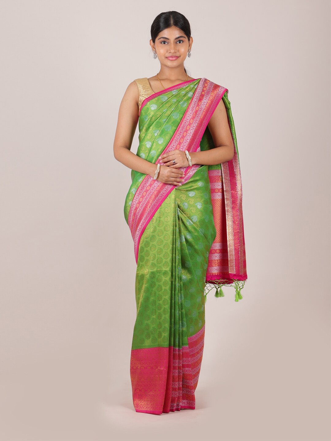 

Pothys Green & Pink Woven Design Zari Art Silk Saree