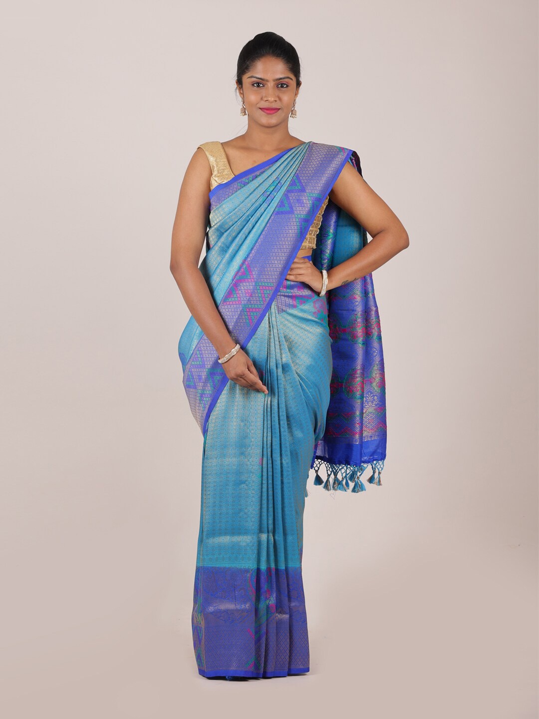 

Pothys Blue Woven Design Saree