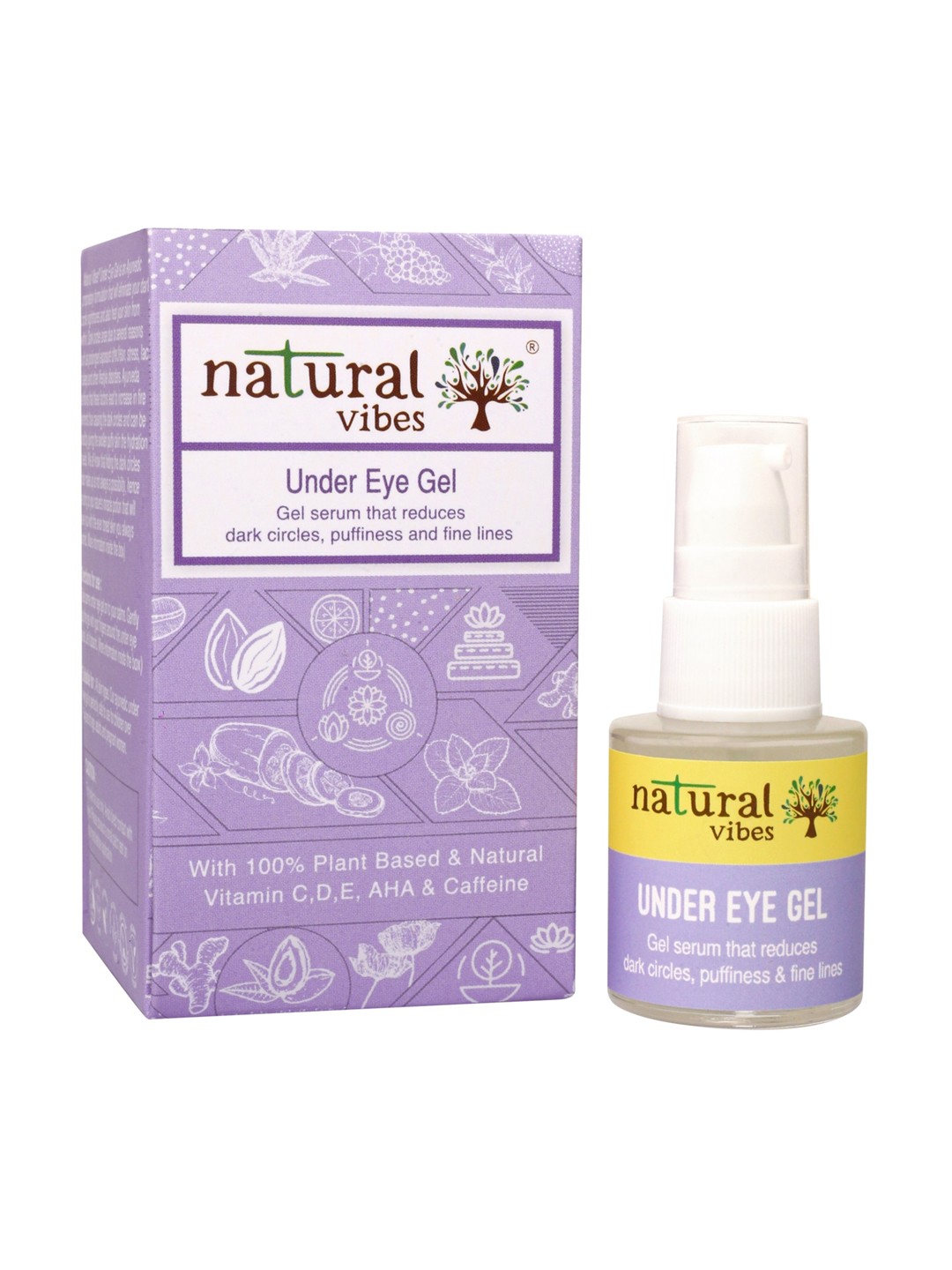 

natural vibes Under Eye Gel Serum with Cucumber & Tea Tree 20 ml, Purple