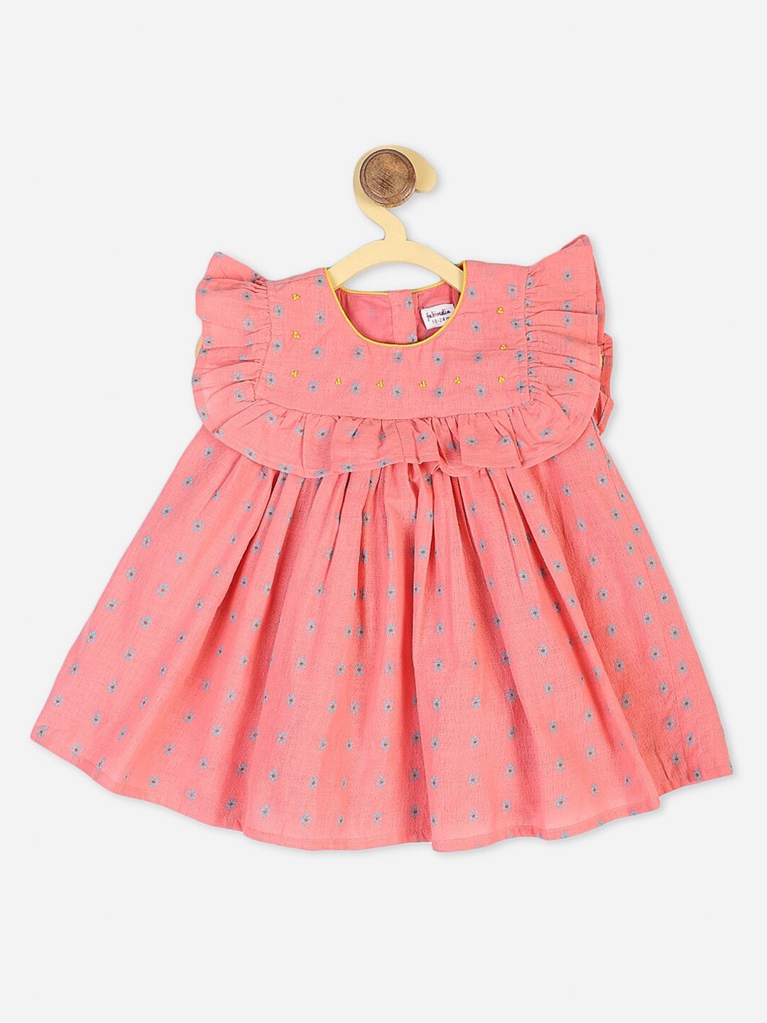 

Fabindia Pink & Blue A-Line Cotton Dress
