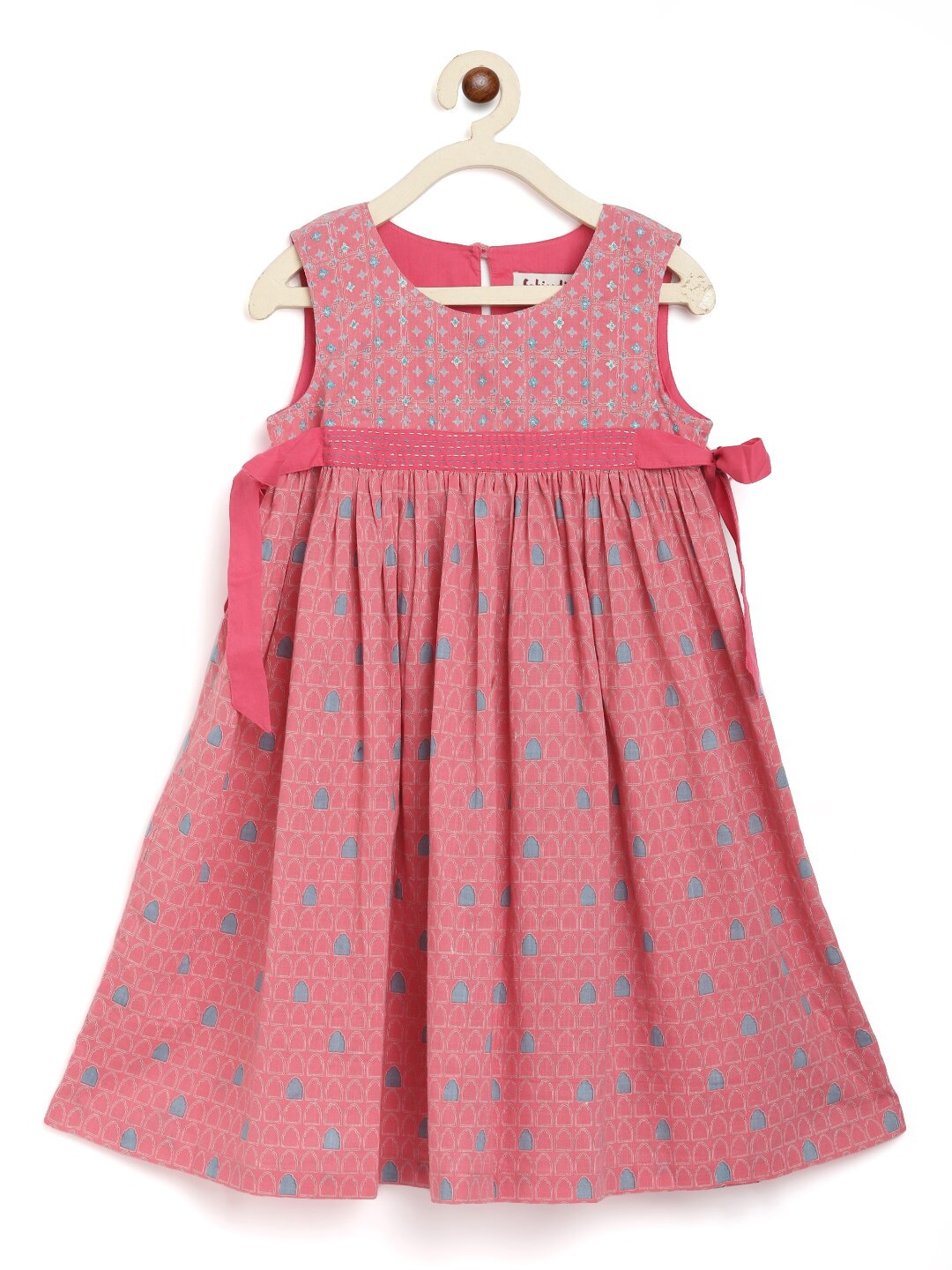 

Fabindia Girls Rose Floral A-Line Cotton Dress