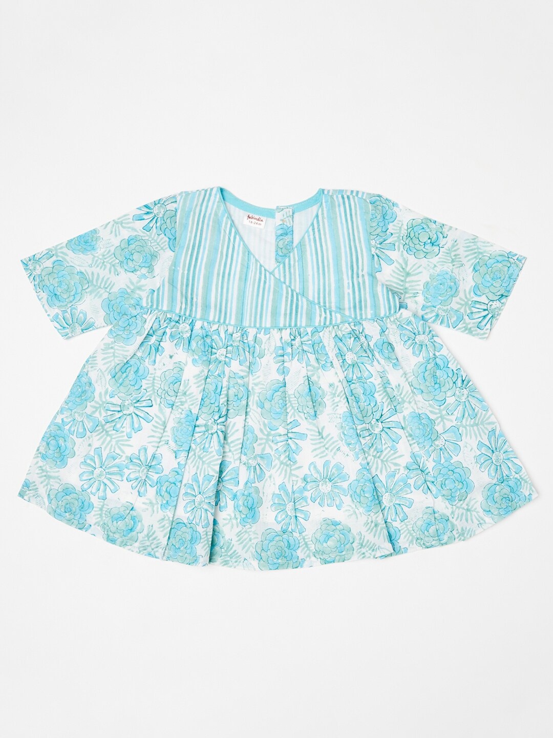 

Fabindia Blue Floral Cotton Dress
