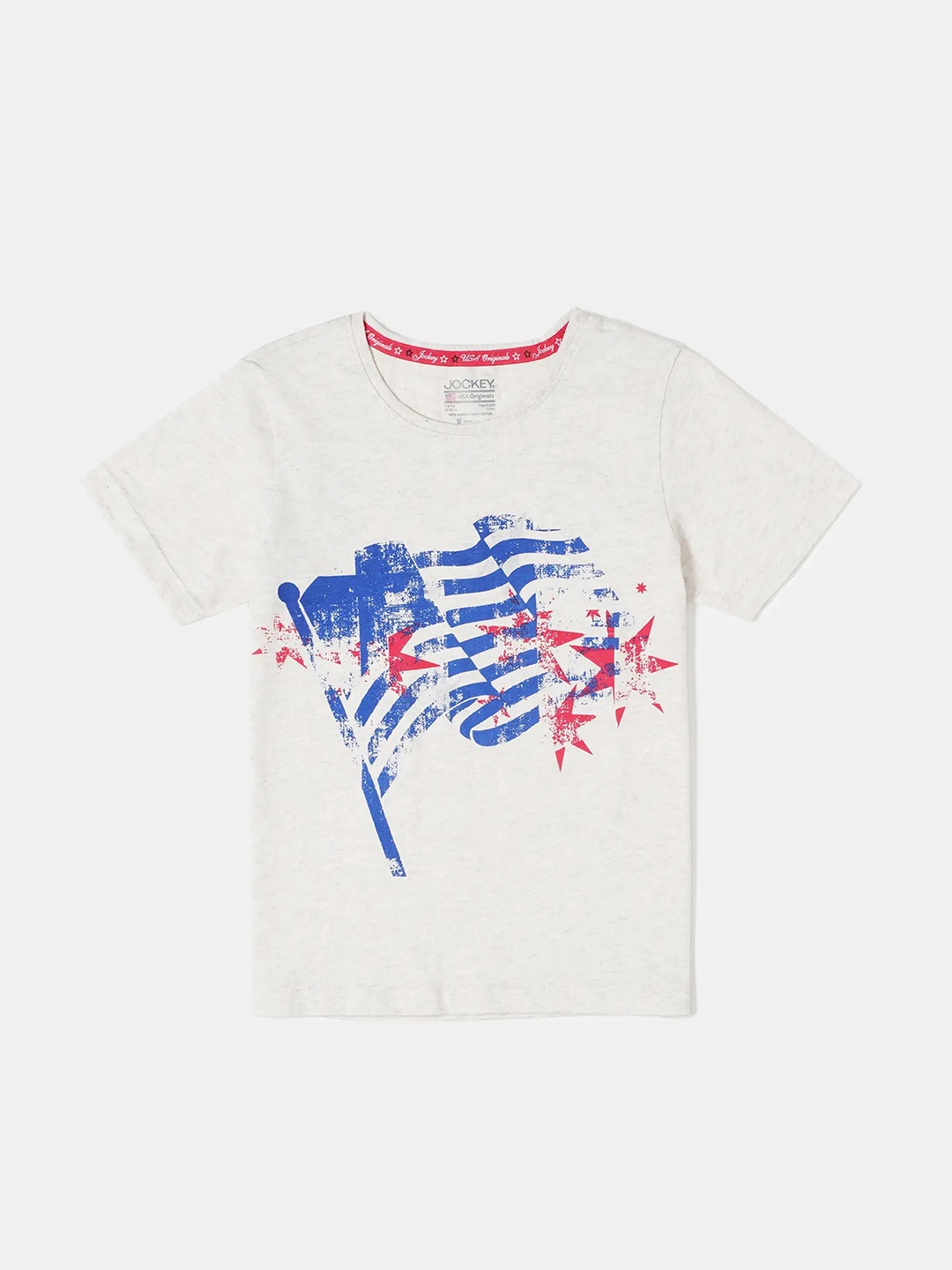 

Jockey Girls Super Combed Cotton Graphic Printed Regular Fit T-shirt, Off white