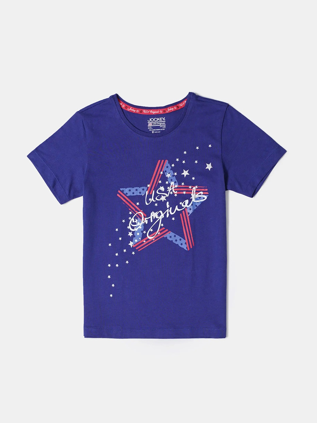 

Jockey Girls Graphic Printed Regular Fit Short Sleeve Tshirt - UG01, Blue