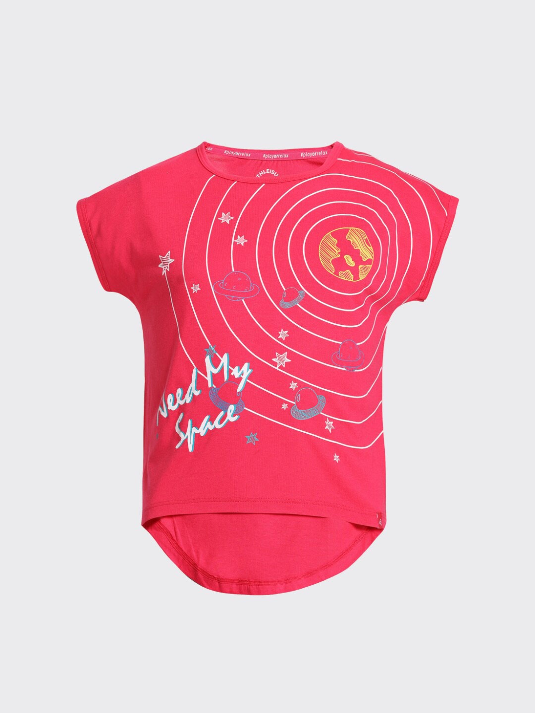 

Jockey Girls Pink Graphic Printed T-shirt
